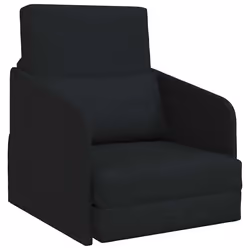 vidaXL Divano letto Nero 65 x 80 x 83 cm Tessuto - Vista aggiuntiva 2