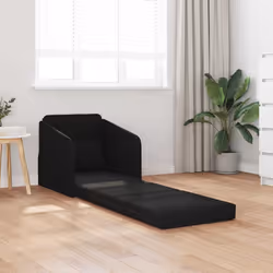 vidaXL Divano letto Nero 65 x 80 x 83 cm Tessuto - Vista aggiuntiva 3