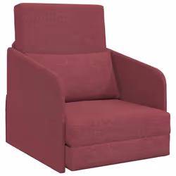vidaXL Divano letto Rosso vino 65 x 80 x 83 cm Tessuto - Vista aggiuntiva 2