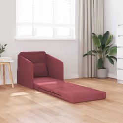 vidaXL Divano letto Rosso vino 65 x 80 x 83 cm Tessuto - Vista aggiuntiva 3