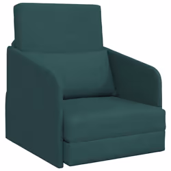 vidaXL Divano letto Verde scuro 65 x 80 x 83 cm Tessuto - Vista aggiuntiva 2