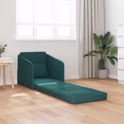 vidaXL Divano letto Verde scuro 65 x 80 x 83 cm Tessuto - Vista aggiuntiva 3
