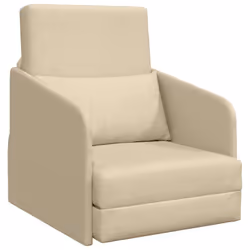 vidaXL Divano letto Crema 65 x 80 x 83 cm Tessuto - Vista aggiuntiva 2