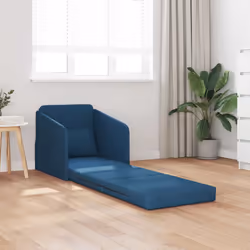 vidaXL Divano letto Blu 65 x 80 x 83 cm Tessuto - Vista aggiuntiva 3