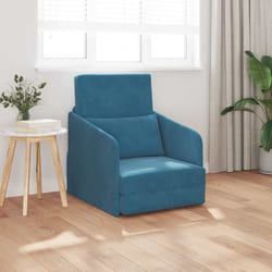 vidaXL Divano letto Blu 65 x 80 x 83 cm Velluto