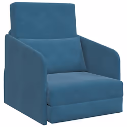 vidaXL Divano letto Blu 65 x 80 x 83 cm Velluto - Vista aggiuntiva 2