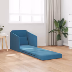 vidaXL Divano letto Blu 65 x 80 x 83 cm Velluto - Vista aggiuntiva 3