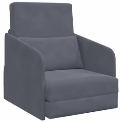 vidaXL Divano letto Grigio scuro 65 x 80 x 83 cm Velluto - Vista aggiuntiva 2