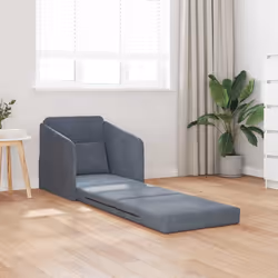 vidaXL Divano letto Grigio scuro 65 x 80 x 83 cm Velluto - Vista aggiuntiva 3
