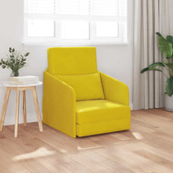 vidaXL Divano letto Giallo 65 x 80 x 83 cm Velluto