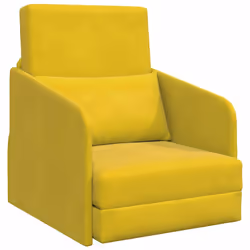vidaXL Divano letto Giallo 65 x 80 x 83 cm Velluto - Vista aggiuntiva 2