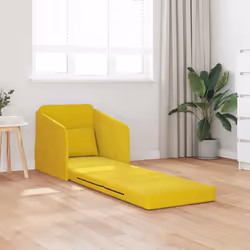 vidaXL Divano letto Giallo 65 x 80 x 83 cm Velluto - Vista aggiuntiva 3