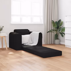 vidaXL Divano letto Nero 98 x 71 x 83 cm Tessuto - Vista aggiuntiva 3