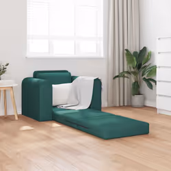 vidaXL Divano letto Verde scuro 98 x 71 x 83 cm Tessuto - Vista aggiuntiva 3
