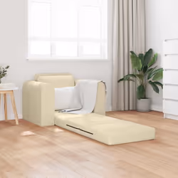 vidaXL Divano letto Crema 98 x 71 x 83 cm Tessuto - Vista aggiuntiva 3