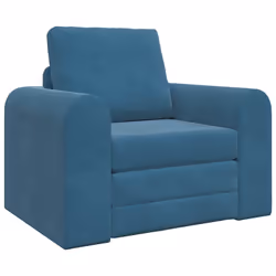 vidaXL Divano letto Blu 98 x 71 x 83 cm Velluto - Vista aggiuntiva 2