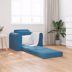vidaXL Divano letto Blu 98 x 71 x 83 cm Velluto - Vista aggiuntiva 3