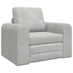 vidaXL Divano letto Grigio chiaro 98 x 71 x 83 cm Velluto - Vista aggiuntiva 2