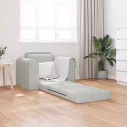vidaXL Divano letto Grigio chiaro 98 x 71 x 83 cm Velluto - Vista aggiuntiva 3