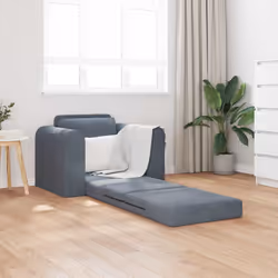 vidaXL Divano letto Grigio scuro 98 x 71 x 83 cm Velluto - Vista aggiuntiva 3