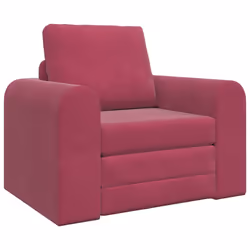 vidaXL Divano letto Rosso vino 98 x 71 x 83 cm Velluto - Vista aggiuntiva 2