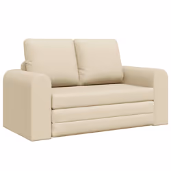 vidaXL Divano letto Crema 148 x 71 x 83 cm Tessuto - Vista aggiuntiva 2