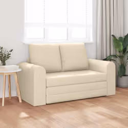 vidaXL Divano letto Crema 148 x 71 x 83 cm Tessuto - Vista aggiuntiva 3