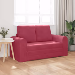 vidaXL Divano letto Rosso Vino 148 x 71 x 83 cm Velluto - Vista aggiuntiva 3