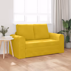 vidaXL Divano letto Giallo 148 x 71 x 83 cm Velluto - Vista aggiuntiva 3