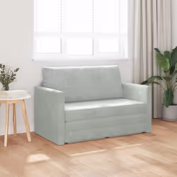 vidaXL Divano letto Grigio chiaro 124 x 204 x 61 cm Velluto - Vista aggiuntiva 3