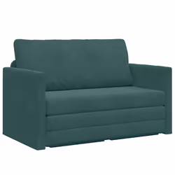 vidaXL Divano letto Verde Scuro 124 x 204 x 61 cm Velluto - Vista aggiuntiva 2