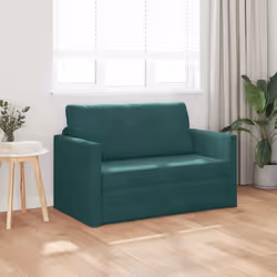 vidaXL Divano letto Verde Scuro 124 x 204 x 61 cm Velluto - Vista aggiuntiva 3