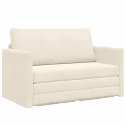 vidaXL Divano letto Crema 124 x 204 x 61 cm Velluto - Vista aggiuntiva 2