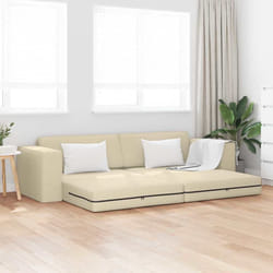 vidaXL Divano-letto da pavimento Crema 245 x 78 x 77 cm Tessuto