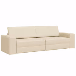 vidaXL Divano-letto da pavimento Crema 245 x 78 x 77 cm Tessuto - Vista aggiuntiva 2