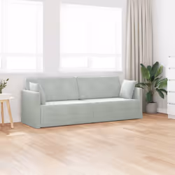 vidaXL Divano Letto Grigio chiaro 213 x 76 x 77 cm Velluto - Vista aggiuntiva 3