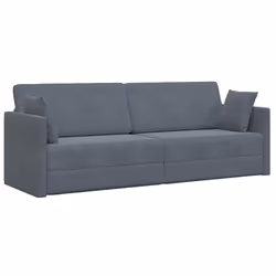 vidaXL Divano-letto da pavimento Grigio scuro 213 x 76 x 77 cm Velluto - Vista aggiuntiva 2