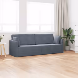 vidaXL Divano-letto da pavimento Grigio scuro 213 x 76 x 77 cm Velluto - Vista aggiuntiva 3