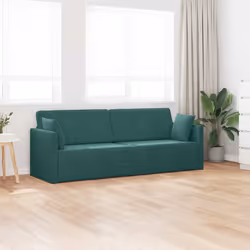 vidaXL Divano-letto da pavimento Verde scuro 213 x 76 x 77 cm Velluto - Vista aggiuntiva 3