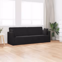 vidaXL Divano-letto da pavimento Nero 213 x 76 x 77 cm Velluto - Vista aggiuntiva 3