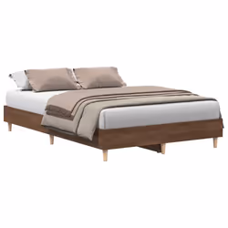vidaXL Giroletto senza Materasso Rovere Marrone 135x190 cm Truciolato - Vista aggiuntiva 2