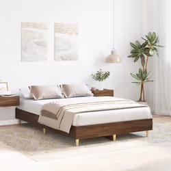 vidaXL Giroletto senza Materasso Rovere Marrone 135x190 cm Truciolato - Vista aggiuntiva 3