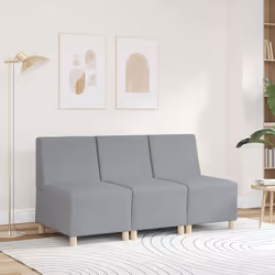vidaXL Divano componibile senza braccioli grigio chiaro 55 cm in tessuto - Vista aggiuntiva 3