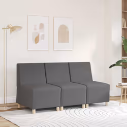vidaXL Divano componibile senza braccioli grigio scuro 55 cm in tessuto - Vista aggiuntiva 3