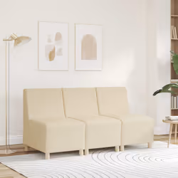 vidaXL Divano componibile senza braccioli crema 55 cm in tessuto - Vista aggiuntiva 3