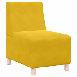 vidaXL Divano componibile senza braccioli giallo 55 cm in velluto - Vista aggiuntiva 2