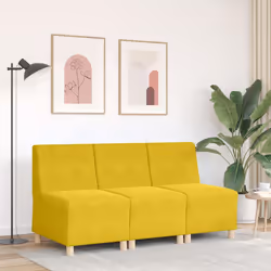 vidaXL Divano componibile senza braccioli giallo 55 cm in velluto - Vista aggiuntiva 3