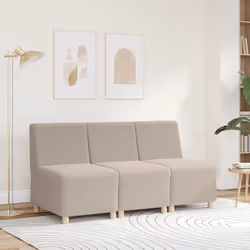 vidaXL Divano componibile senza braccioli grigio chiaro 55 cm tessuto effetto lana riccio - Vista aggiuntiva 3