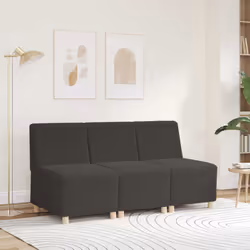 vidaXL Divano componibile senza braccioli grigio scuro 55 cm tessuto effetto lana riccio - Vista aggiuntiva 3