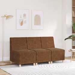 vidaXL Divano Sedia senza Braccioli Marrone 55 cm in Similpelle Scamosciata - Vista aggiuntiva 3